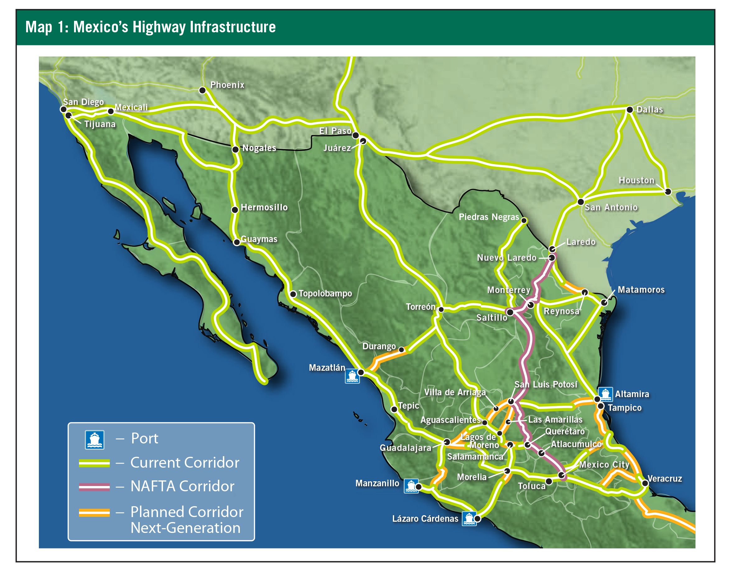 Road Map Of Mexico Highways