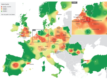 Heat-map of desirable Europe locations