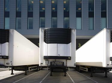 Prologis Warehouse with trailers in dock doors
